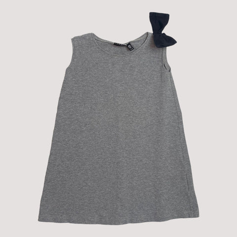Papu sleeveless bow dress, grey/black  | 86/92cm