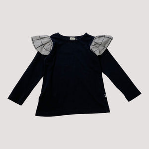 frill shoulder shirt, black | 98/104cm