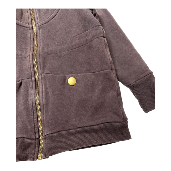 Papu zipper sweat hoodie, coffee | 86/92cm