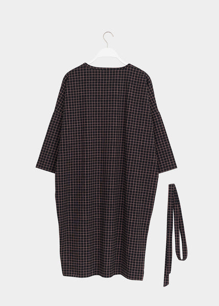 CUBIC DRESS, Tiny Grid, Black, Women