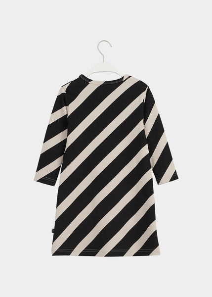 MELLOW DRESS, Huge Stripe, Black/Canvas Grey