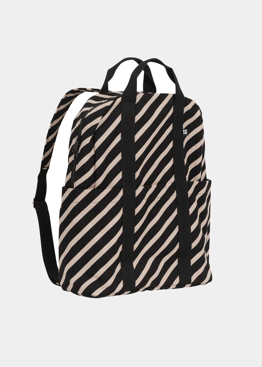 diagonal stripes backpack in white